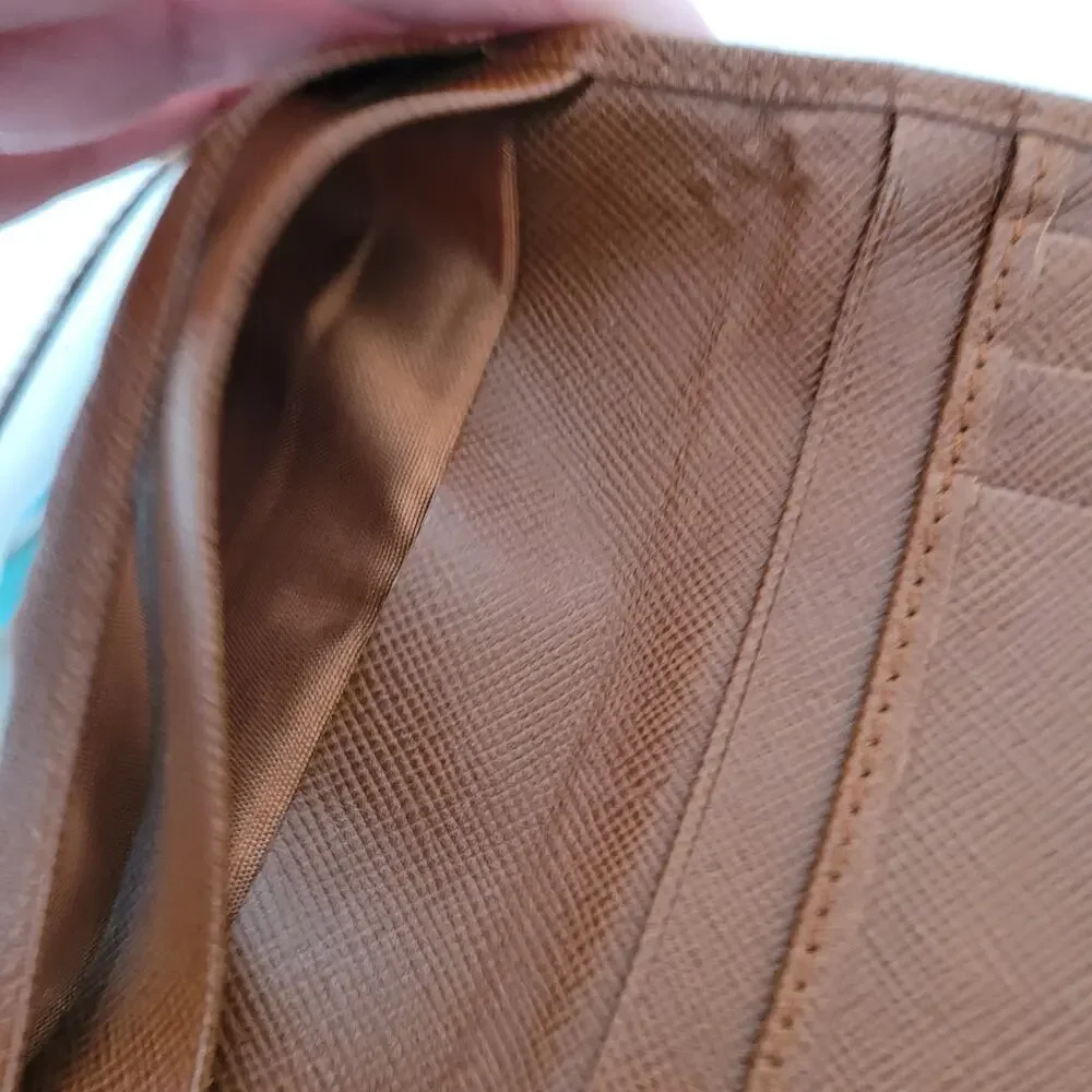 Nina Ricci Brown Wallet Compact Kisslock Bifold Retro Vintage Made Spain Designe